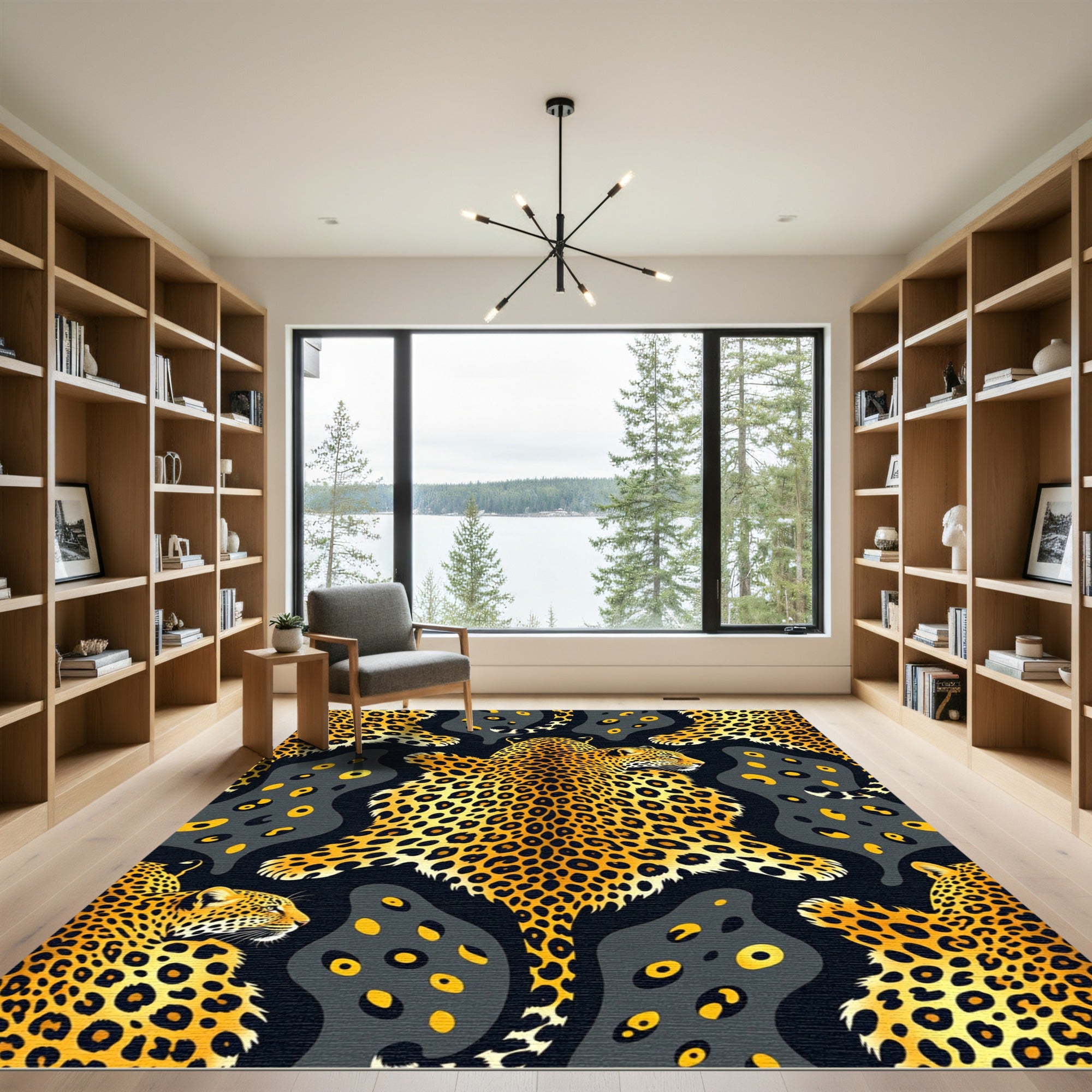 Exotic Golden Leopard Skin Rug