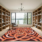 Orange Swirl Tubular Abstract Rug
