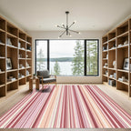 Blush Pink Striped Texture Lines Rug