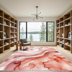 Blushing Terracotta Fluid Abstract Swirls Rug