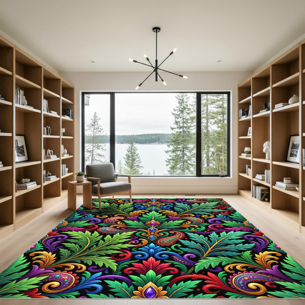 Vibrant Floral Paisley Ornate Tapestry Rug
