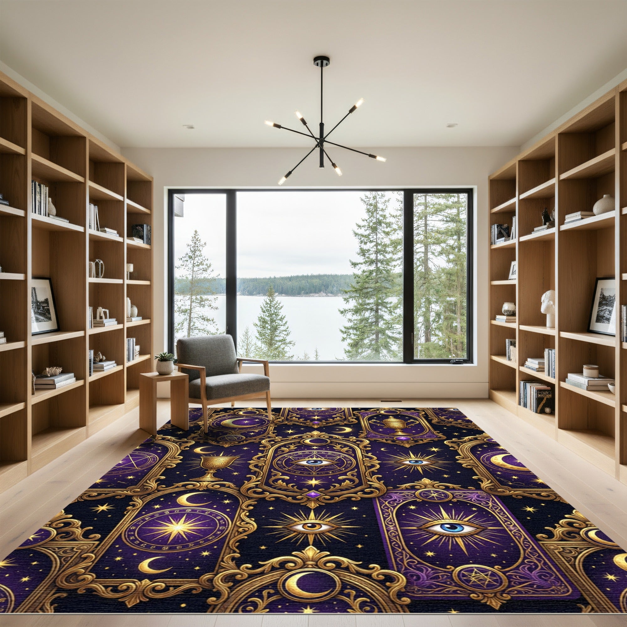 Celestial Gold Eye Mystic Night Rug