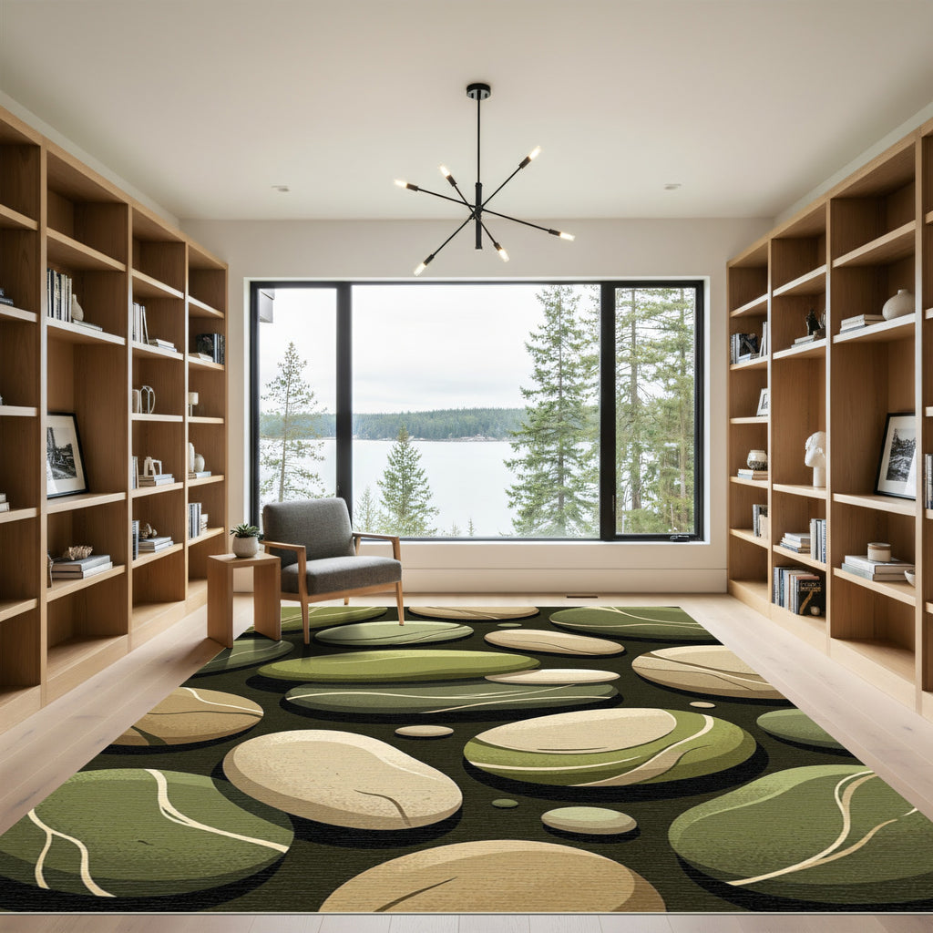 Natural Olive Stone Arrangement Rug