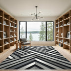 Modern Gray Intersecting Lines Rug