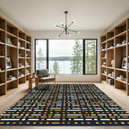 Orange White Dot Dash Array Rug