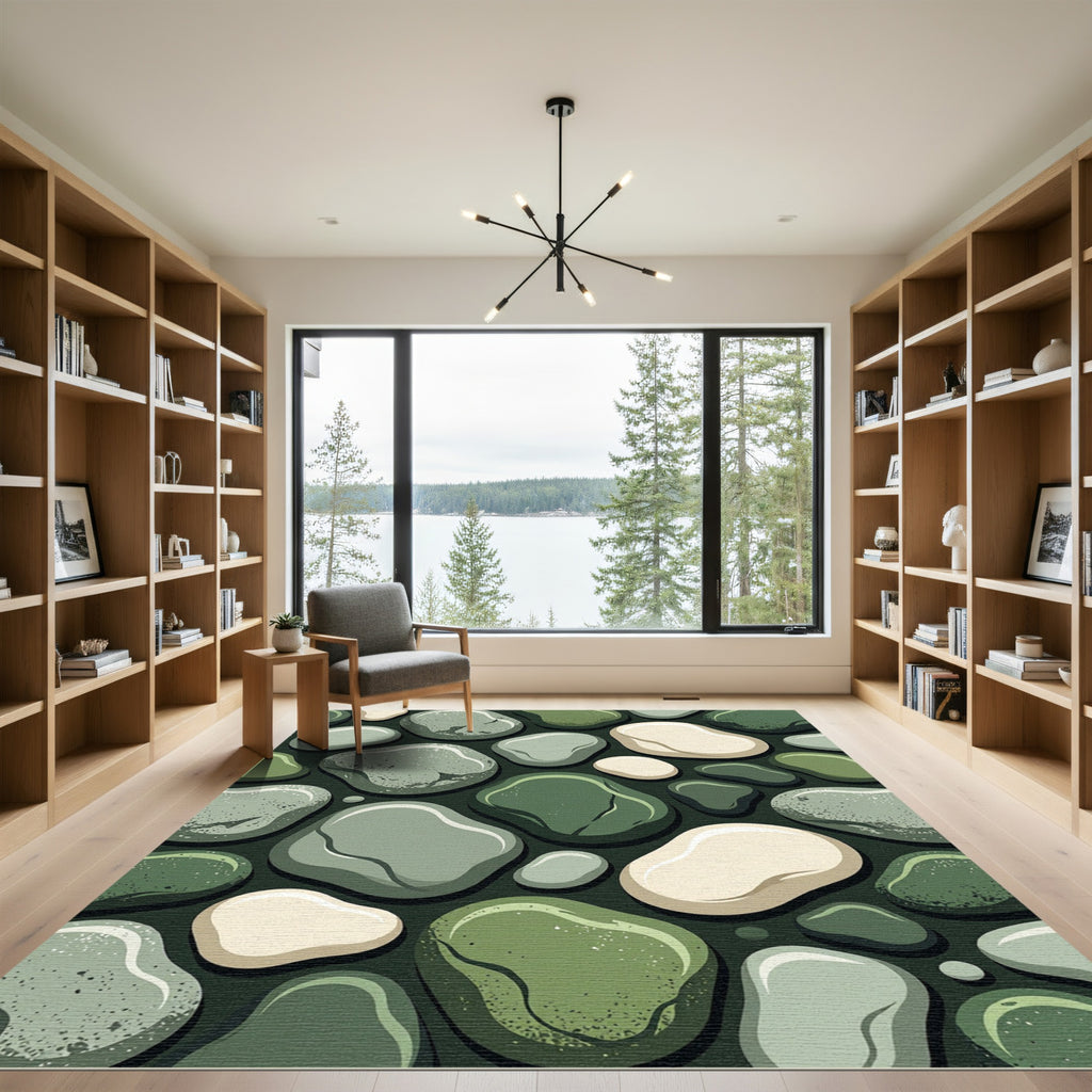 Pebble Nature Inspired Abstract Art Rug