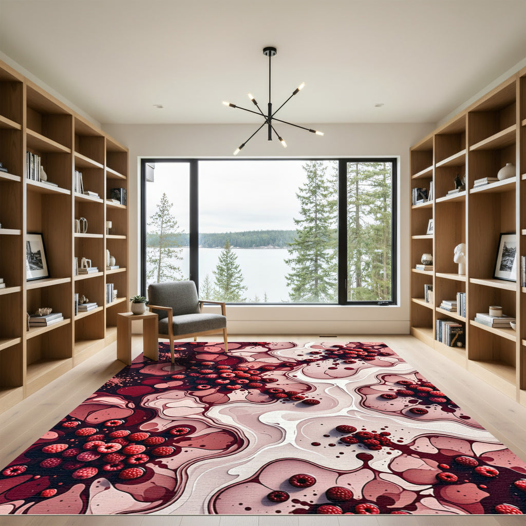 Red Raspberry Swirl Flow Rug