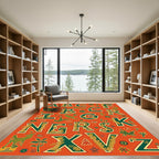 Whimsical Animal Alphabet Garden Rug