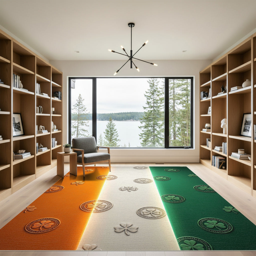 Irish Shamrock Tricolor St Patrick Rug
