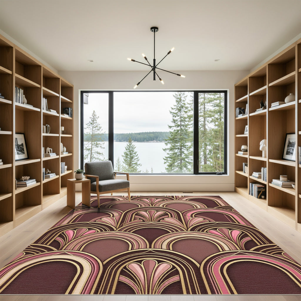 Art Deco Cherry Blossom Arches Rug