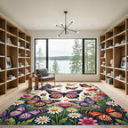 Vibrant Butterfly Garden Meadow Rug