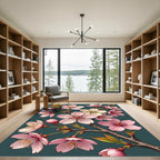 Pink Cherry Blossom Branch Bloom Rug