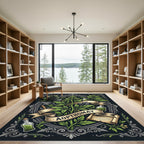 Botanical Apothecary Scroll Green Herbal Rug
