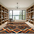 Bold Earthy Southwestern Geometric Diamond Rug