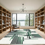 Emerald Green Linear Composition Rug