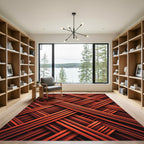 Sleek Copper Interwoven Linear Weave Rug