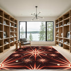 Retro Atomic Starburst Abstract Rug
