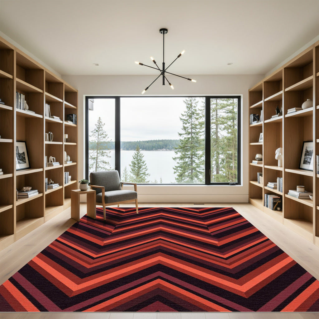 Autumn Hues Chevron Stripes Rug