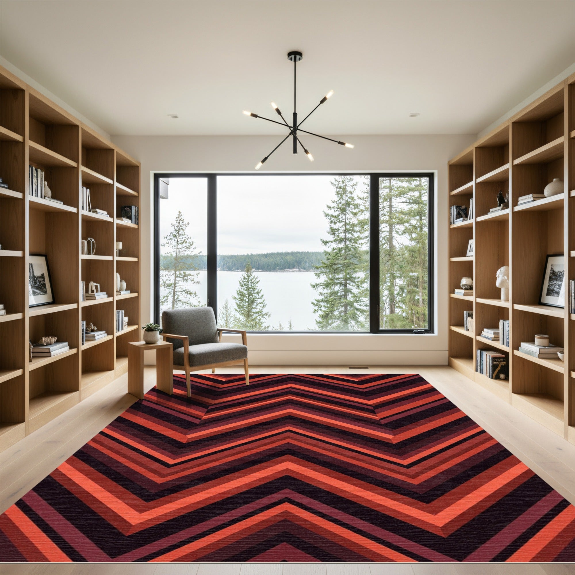 Autumn Hues Chevron Stripes Rug