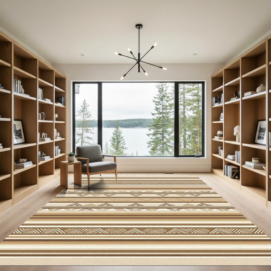 Earthy Horizontal Zigzag Stripes Rug