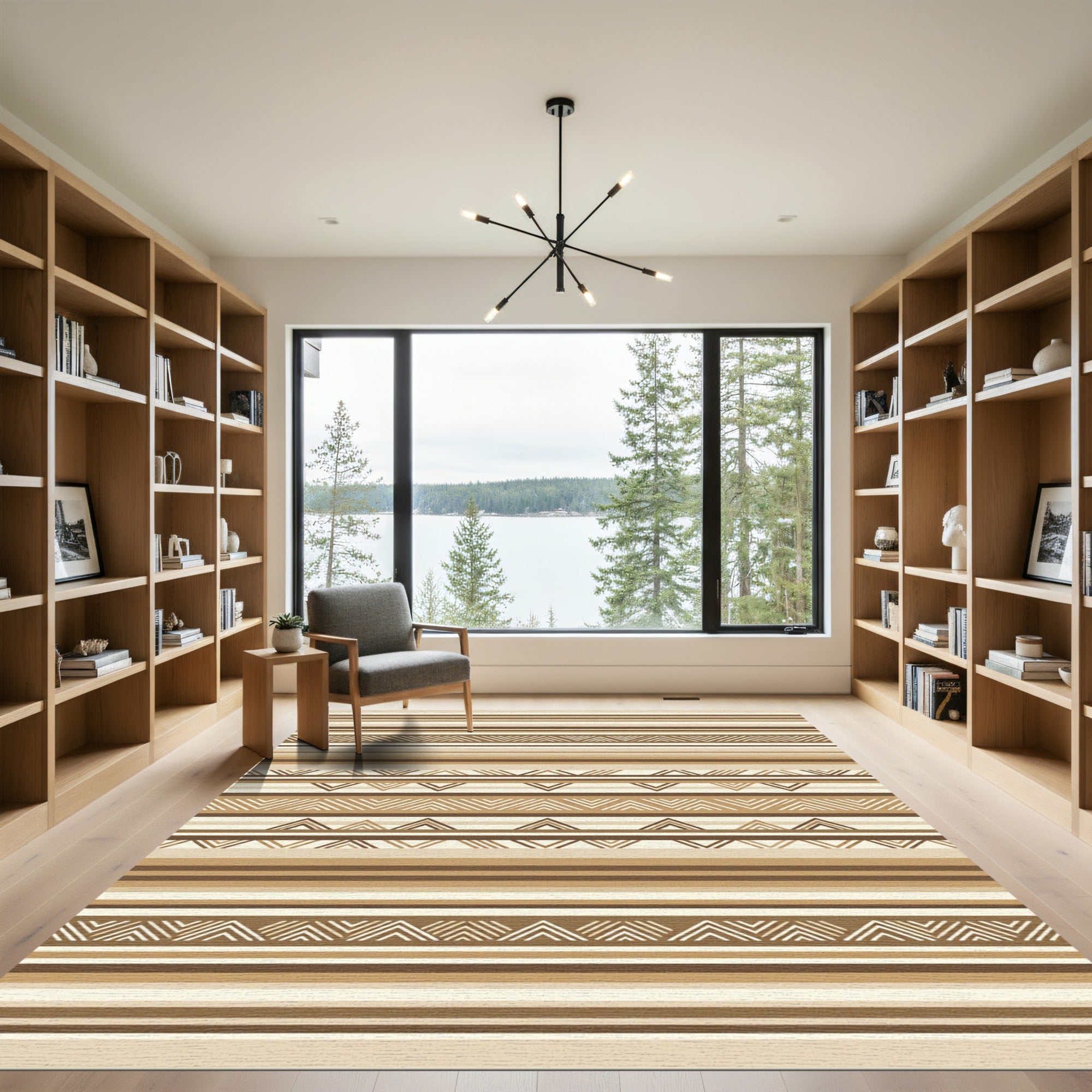 Earthy Horizontal Zigzag Stripes Rug