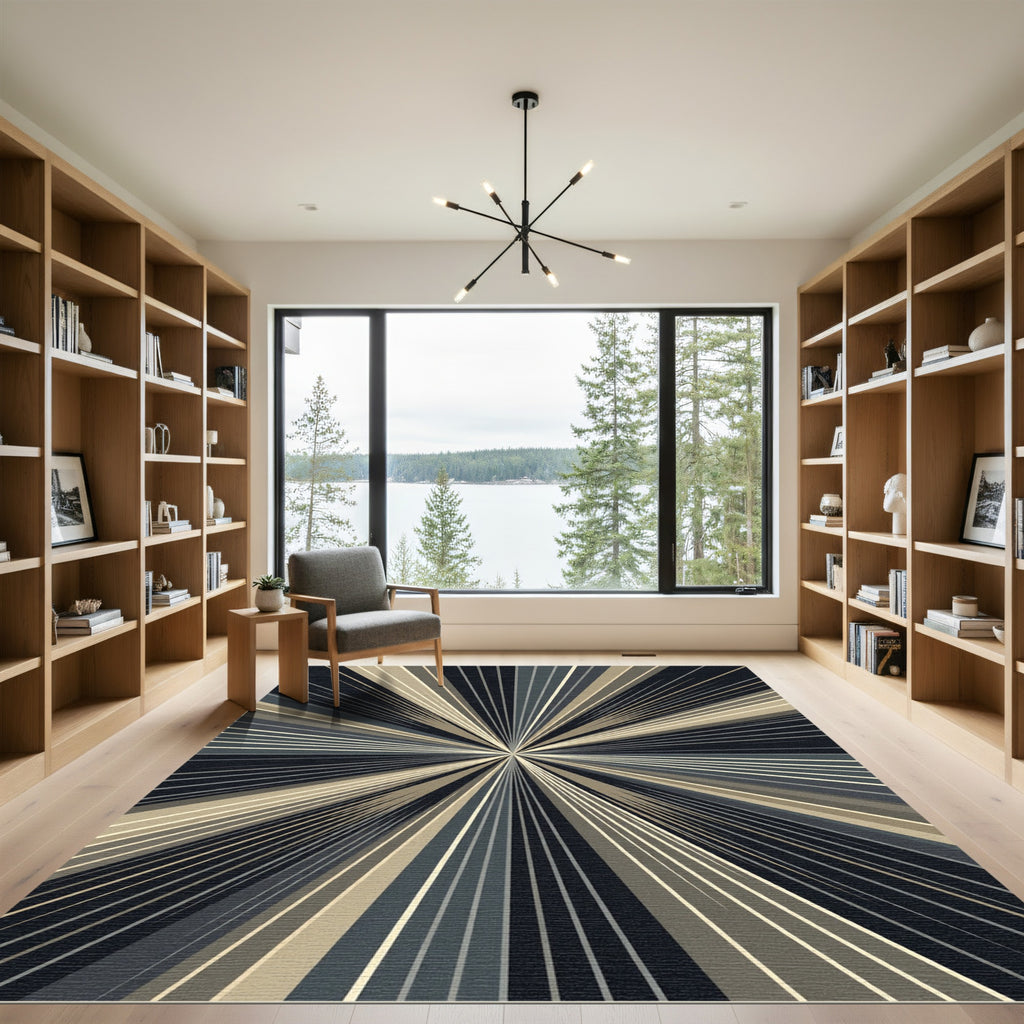 Sunburst In Dark Neutral Tones Rug