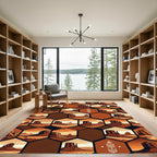 Earthy Southwestern Sunset Hexagon Mosaic Rug