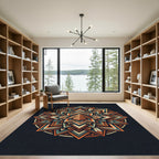 Geometric Aztec Pyramid Earth Tone Medallion Rug