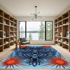Mythical Blue Eagles Radiant Sun Rug