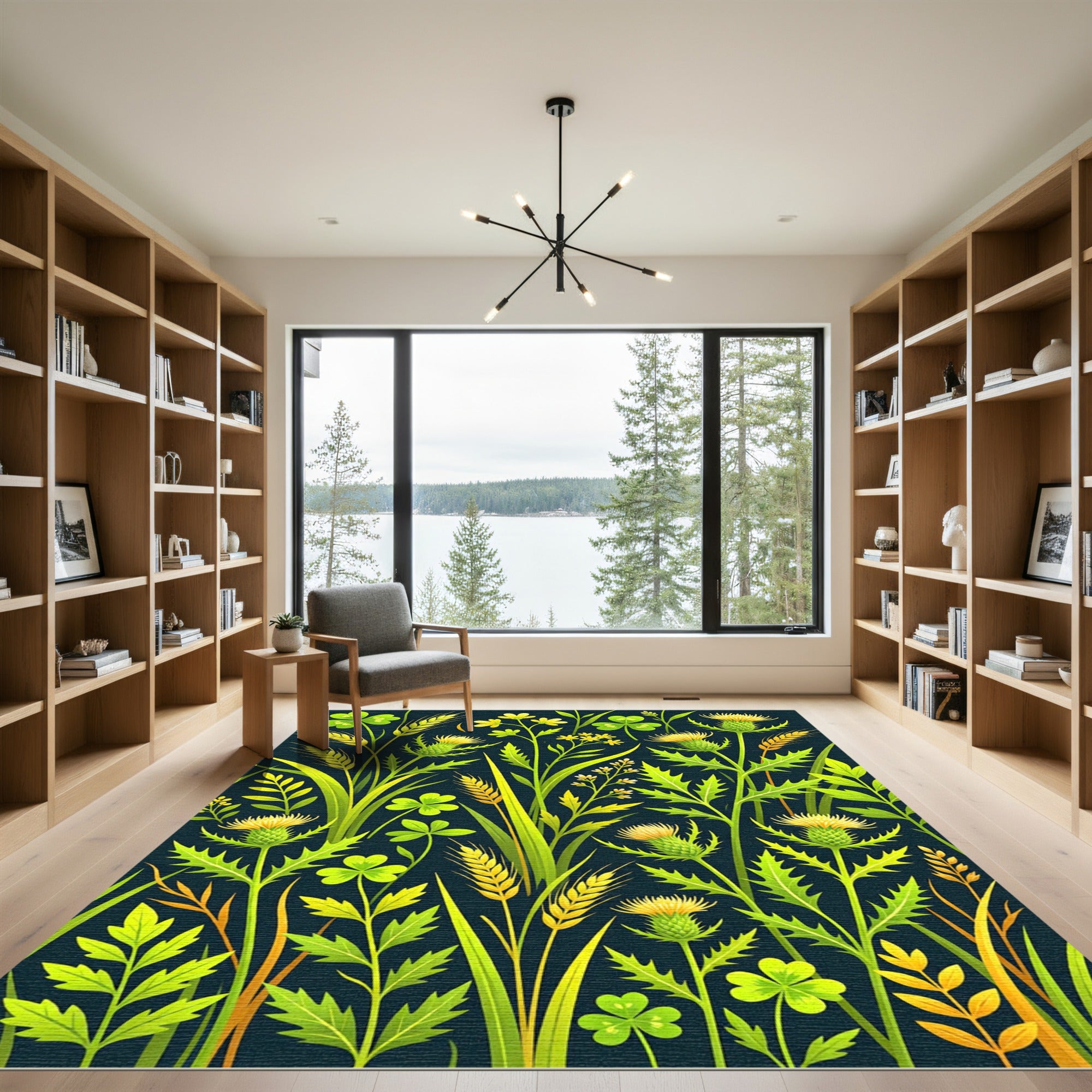 Botanical Clover and Thistle Meadow Rug