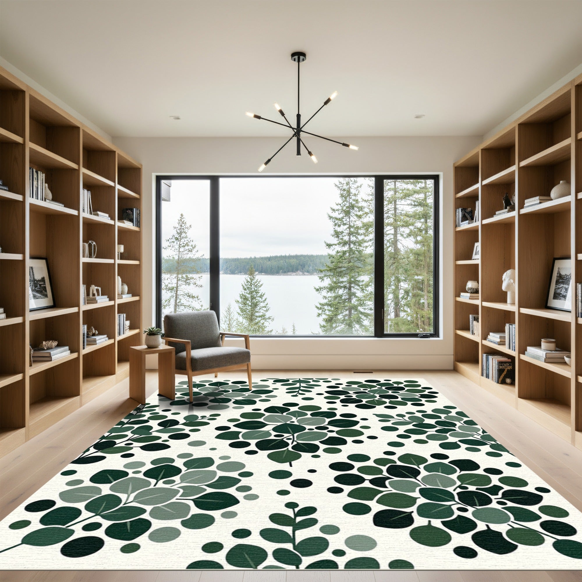 Verdant Leaf Cluster Arrangement Rug
