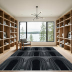Gothic Arches Dark Monochrome Repeat Rug