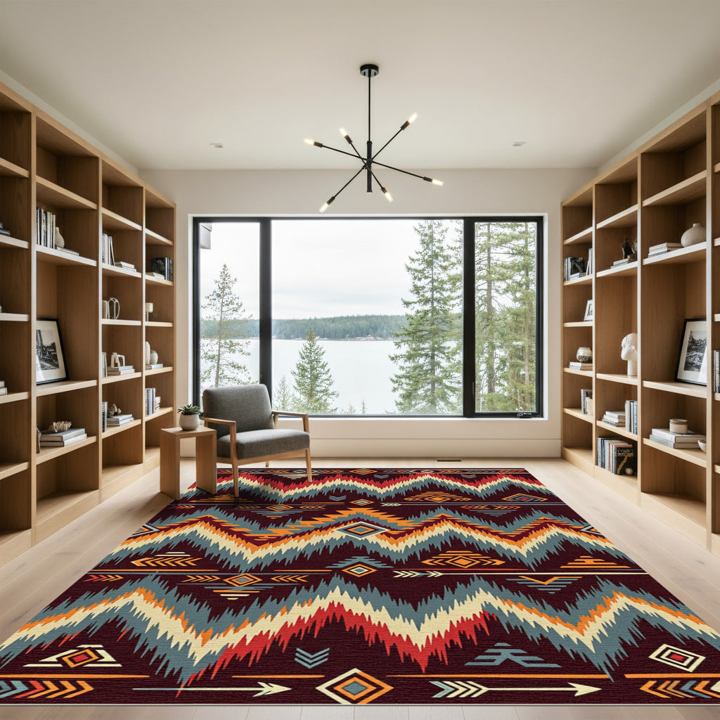 Bold Tribal Chevron Abstract Rug
