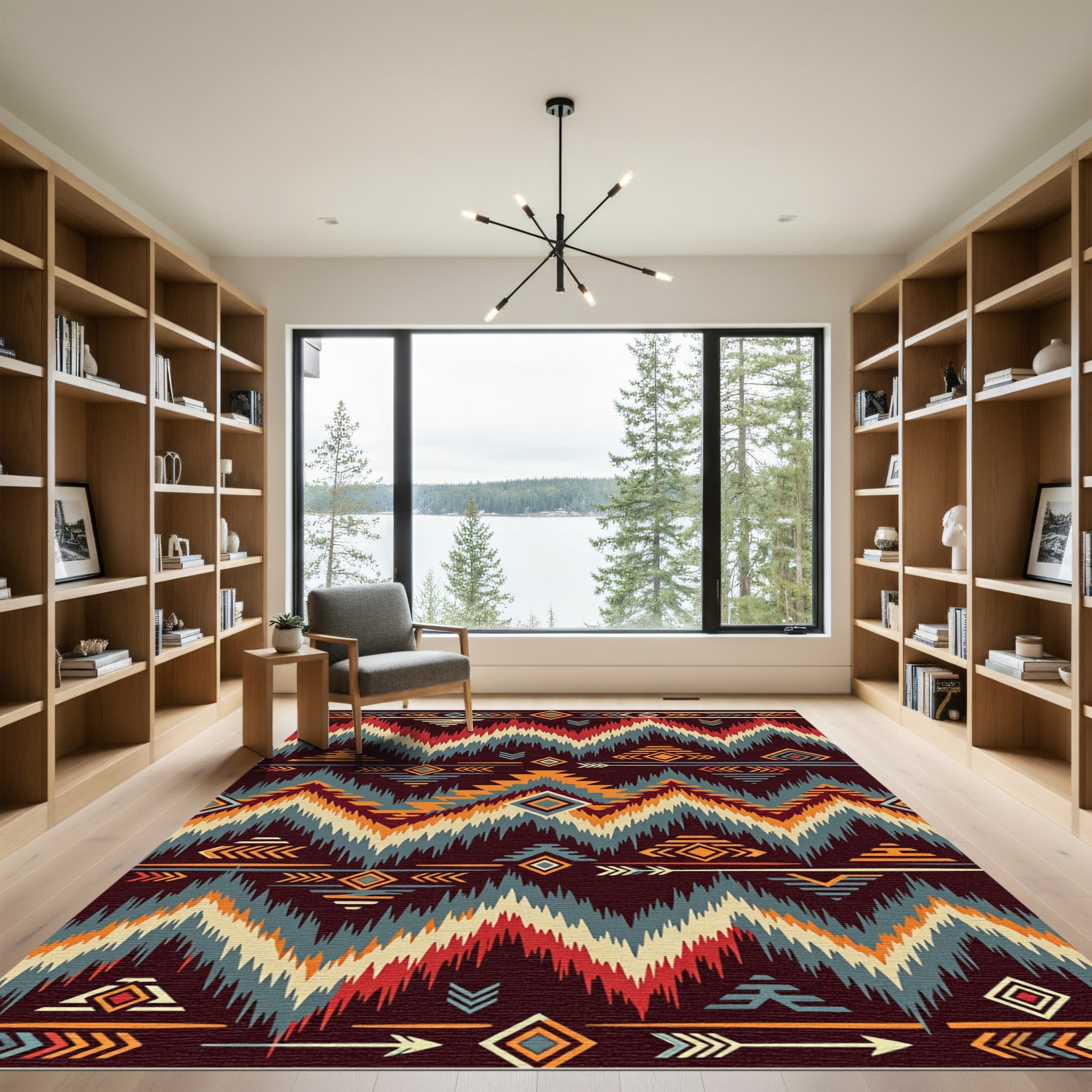 Bold Tribal Chevron Abstract Rug