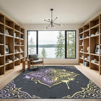 Pastel Lavender Gold Ornate Medallion Rug