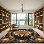 Golden Sun Floral Medallion Rug