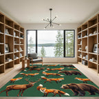 Forest Creature Green Wildlife Woodland Rug