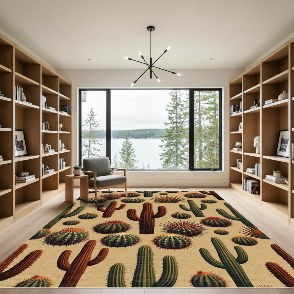 Various Desert Cacti Collection Rug