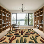 Various Desert Cacti Collection Rug