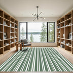 Sage Green Vertical Stripe Rug