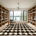 Classic Houndstooth Starburst Pattern Rug