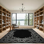 Ornate Silver Celtic Knot Border Rug