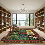 Botanical Garden Willow and Iris Grid Rug