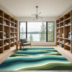 Oceanic Green River Landscape Rug