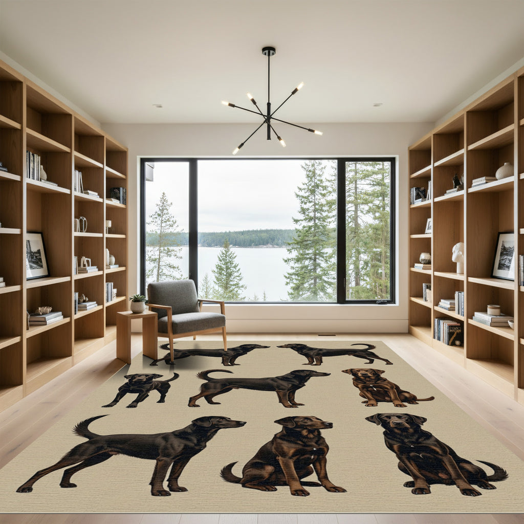 Classic Black Labrador Retriever Grid Rug