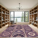 Mauve Arabesque Floral Archway Rug