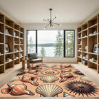 Coastal Seashell Beach Comber Earthy Accent Rug