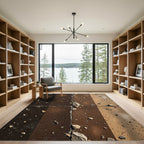 Earthy Tones Textured Stone Arrangement Rug