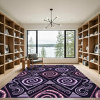 Purple Swirl Tie Dye Diamond Rug