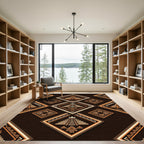 Ancient Brown Terracotta Pyramid Pattern Rug